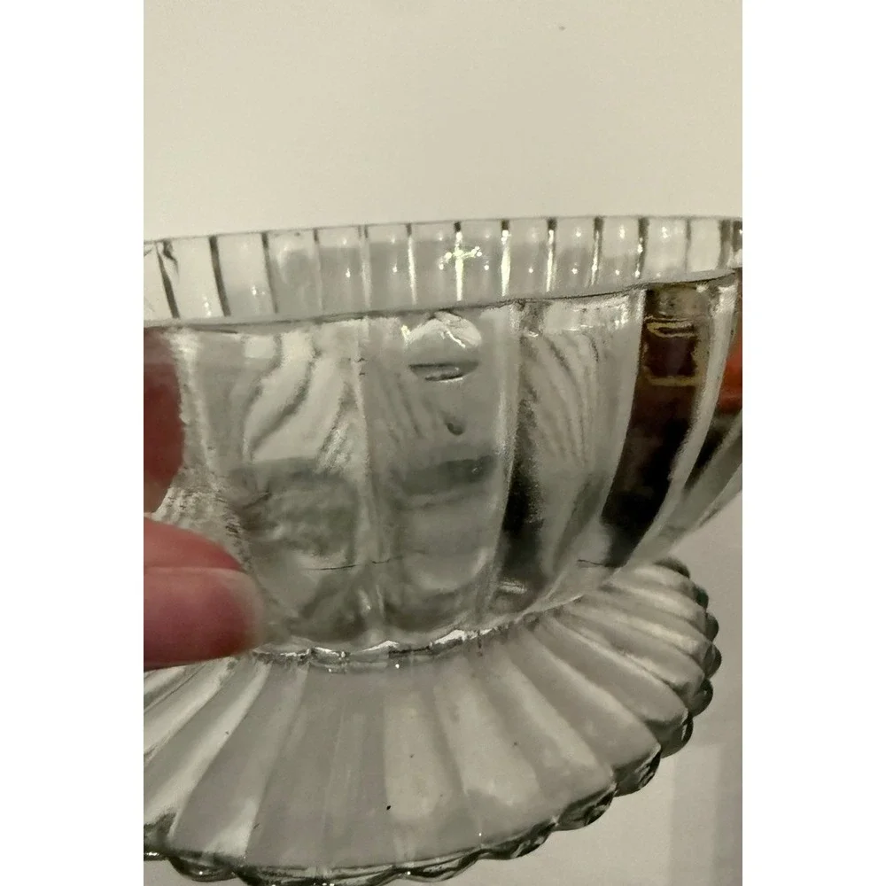 Vintage Jeannette National Clear Pressed Glass Candy Dish With Lid 1970s 6.5
